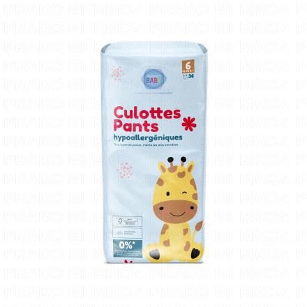 Culottes Pants hypoallergéniques taille 6 - +16kg x36 couches