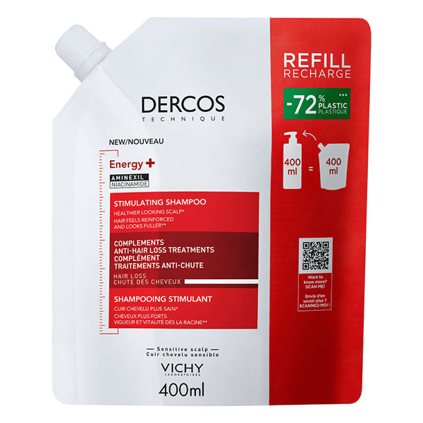 Dercos Shampooing stimulant anti-chute à l'Aminexil en éco-recharge 400ml