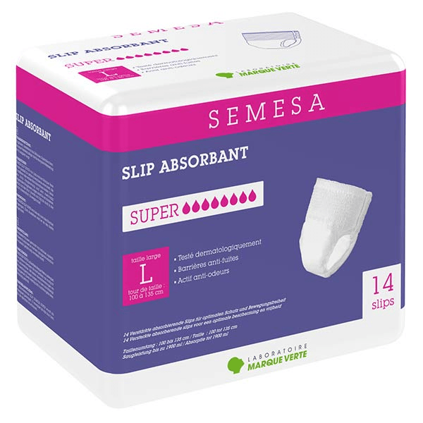 Semesa Slips Absorbants Super Taille L 14 unités