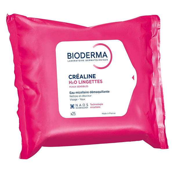 Créaline H2O Démaquillant Visage Peaux Sensibles 25 lingettes
