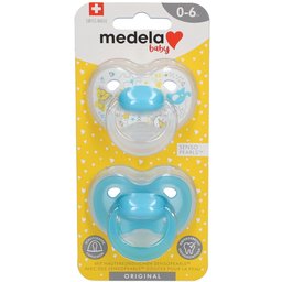 Baby Original Sucette Turquoise 0-6 Mois DUO 2 tétine