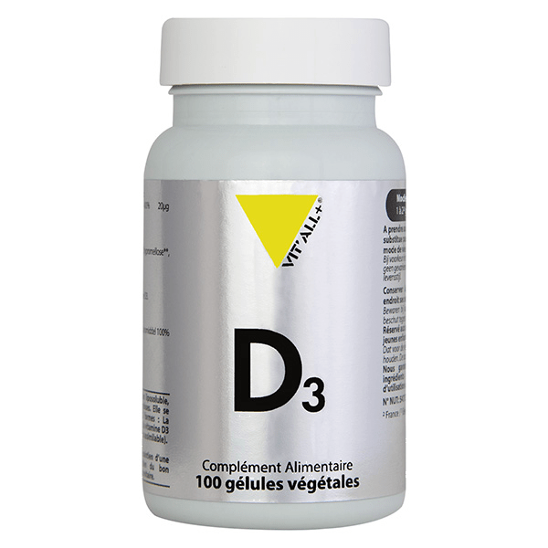 VITAMINE D3 - 800 UI (20 mcg) 100 gélules végétales