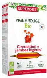 Vigne Rouge Bio 20 Ampoules - Boîte 20 ampoules de 15 ml