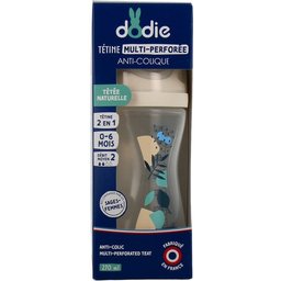 Biberon Tétine Multi-perforée Débit 2 +3M Bleu 270ml