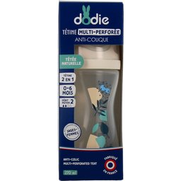 Biberon Tétine Multi-perforée Débit 2 +3M Bleu 270ml