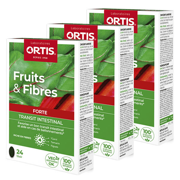Transit Intestinal Fruits & Fibres Forte 24 comprimés - Lot de 3
