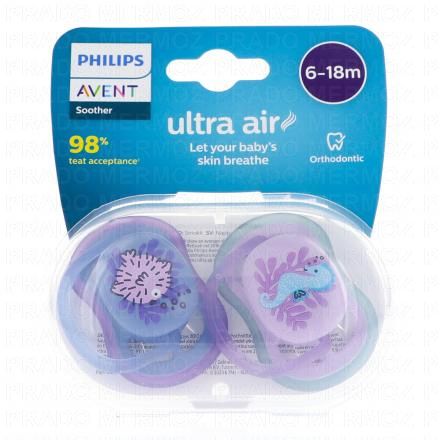 Ultra Air - Sucettes 6-18 mois hyppocampe/poisson globe