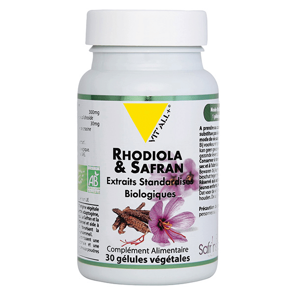 Rhodiola & Safran BIO Extraits Standardisés 30 gélules végétales