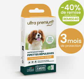 Pipettes répulsives Antiparasitaires pour chien de petite taille (2 à 15 kg)