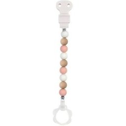 Corrente Chupeta Silicone Rosa Branca e Bege 1ud