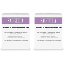 Saugella Intilac - Gel vaginal - Rééquilibrant pH, Rééquilibre Immédiat de la Flore Vaginale et Soutien des Lactobacilles, élimine les mauvaises odeurs Boite de 7 tubes Applicateurs - Monodoses