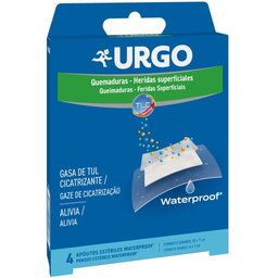 Brûlures et Blessures Superficielles Waterproof 4 Pansements 10 x 7cm