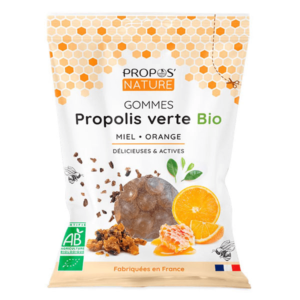 Propos' Nature Apithérapie Gomme de Propolis Miel Orange Bio 45g