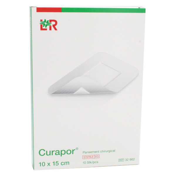 L&R Curapor Pansement Adhésif Chirurgical 10 x 15cm 10 unités