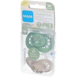 Original Pure Tétines en silicone à motif Vert-écru 16 mois et +