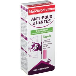 Mercurochrome Shampoing Anti-Poux & Lentes Actifs d'Origine Naturelle