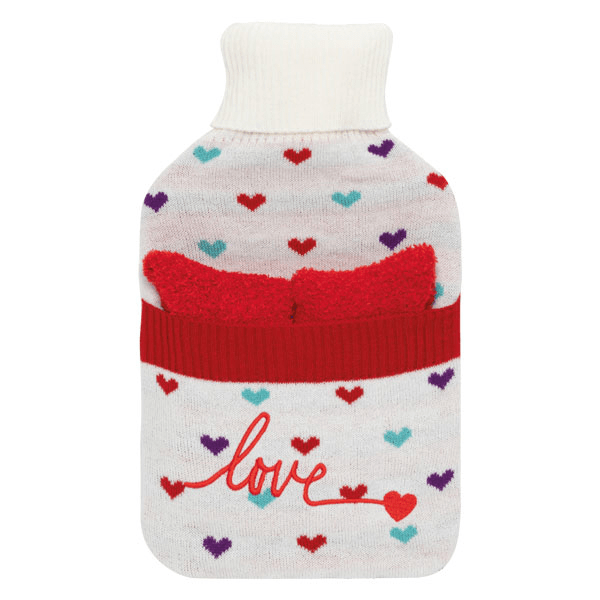 Care Bouillotte à eau duo 2L avec chaussettes Love