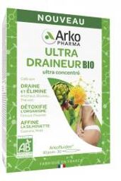 Arkofluides Ultra Draineur 30 Ampoules Bio - Boîte 30 ampoules de 10 ml