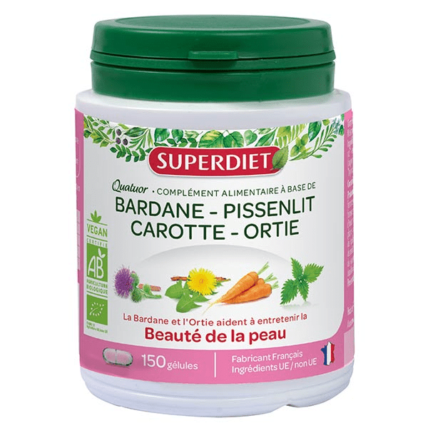 Quatuor Bardane Beauté de la Peau Bio 150 gélules