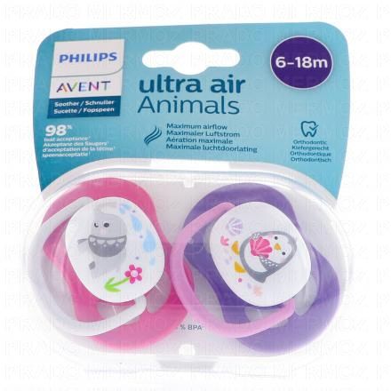 Ultra Air - Sucettes 6-18 mois pinguin/Élephant
