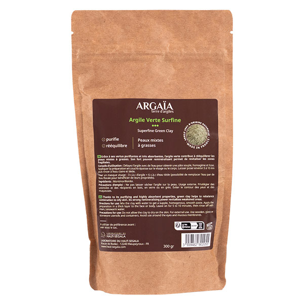Argaïa Argile Verte surfine en poudre 300G