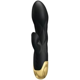 Vibromasseur Plaqué Or Luxe Rechargeable Noir 1ut