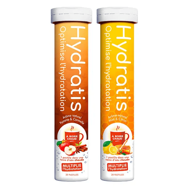 Boost l'Hydratation, Electrolyte et Oligoélément Duo Gamme Chaude 2 tubes de 20 pastilles
