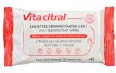 Lingettes Désinfectantes 3 en 1 - Sachet 12 lingettes