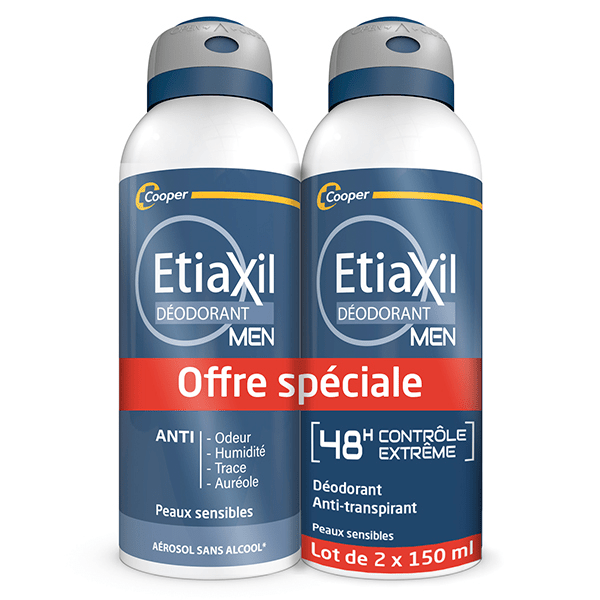 Déodorant Anti-transpirant 48h Homme lot de 2 x150ml