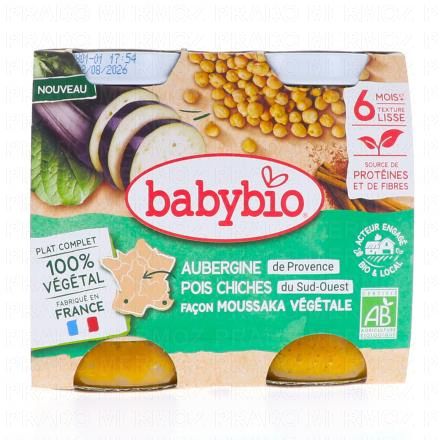 Végétal - Petit plat Aubergine Pois Chiches Façon Moussaka Végétale +6 Mois Bio 2x200 g