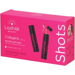 Lashilé Beauty - Shots Collagène 5000 mg - Action Anti-âge - Nutricosmétique à boire - Programme 14 Jours - Collagène marin type 1 et 3, Zinc