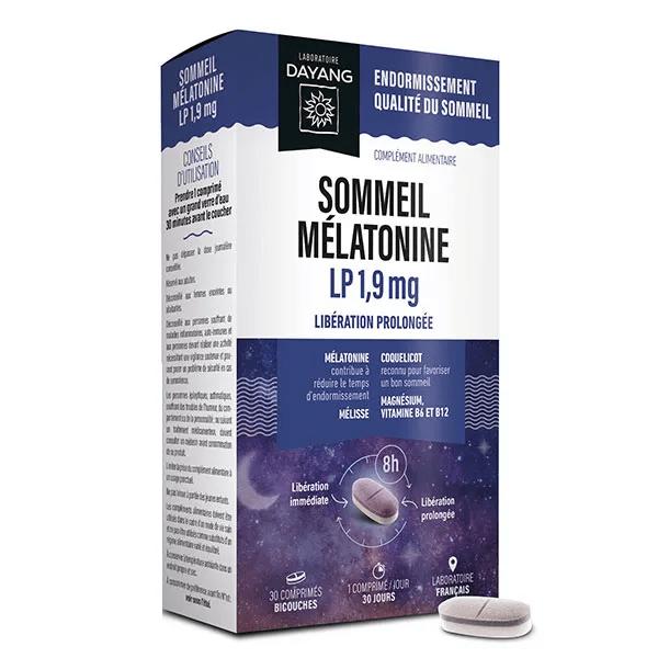 Sommeil mélatonine LP 1,9 mg 30 comprimés