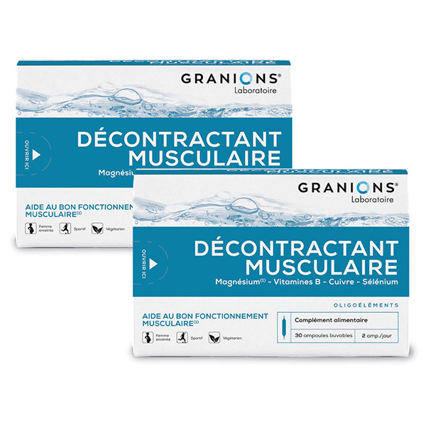 Granions Décontractant Musculaire - Soulage les Douleurs Musculaires Lot de 2x30 ampoules