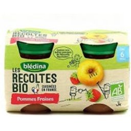 Les Récoltes Bio Pommes fraises 4 6 mois 2x130g