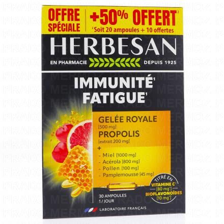 Immunité Fatigue 30 ampoules 10mL