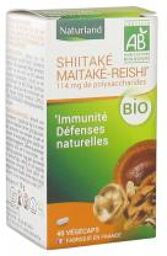 Shiitaké Maitaké-Reishi Bio 40 Végécaps - Pot 40 végécaps