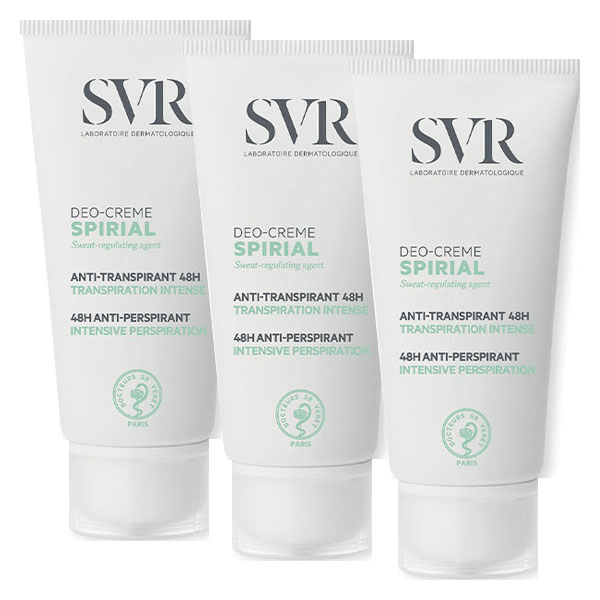 Spirial Deo-Crème Anti-transpirant 48h - 50ml Lot de 3