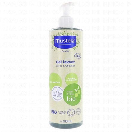 Gel lavant sans parfum bio flacon pompe 400ml