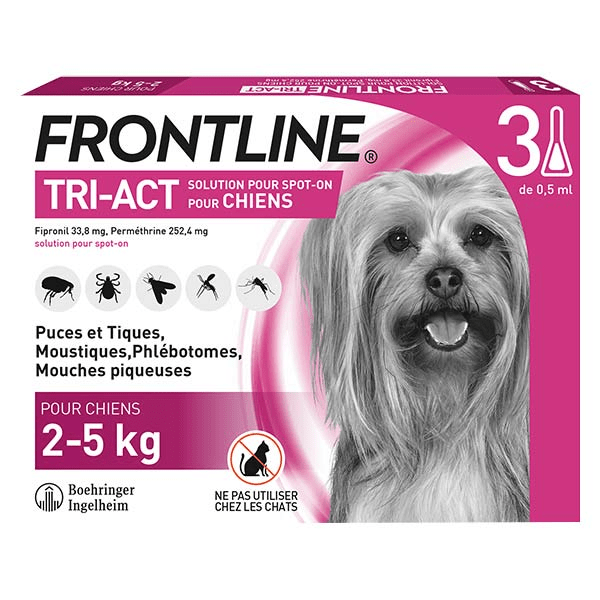 Tri-Act Chiens XS 2-5 kg 3 Pipettes