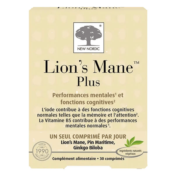 Lion's Mane Plus Clarté mentale, mémoire et équilibre nerveux 30comprimés