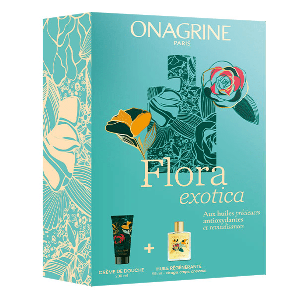 Flora Exotica Coffret Huile Régénérante (Huile 55ml, Crème Douche 200ml)