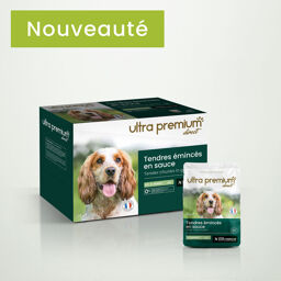12 sachets de tendres émincés en sauce pour chien sans céréales - Agneau & haricots verts