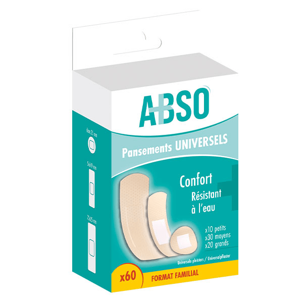 ABSO Pansements universels pack familial - Boîte de 60