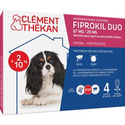 Anti-Puces et Anti-Tiques pour Petit Chien (2-10kg) - Double action : Elimine les parasites & les larves/oeufs - Protège votre animal et son environnement - 4 Pipettes Spot On