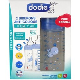 Biberons Anti-Colique 0-6m Bleu 2x270ml