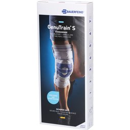 Bauerfeind® GenuTrain S Genouillère active avec stabilisateurs latéraux articulés Taille 5 Gauche Titan