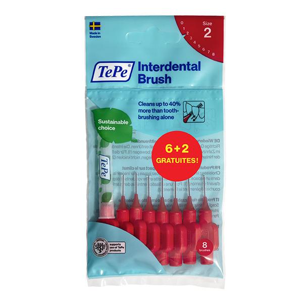 Sachet 6+2 gratuites Iso 2 Brossettes Interdentaires rouge 0.5mm
