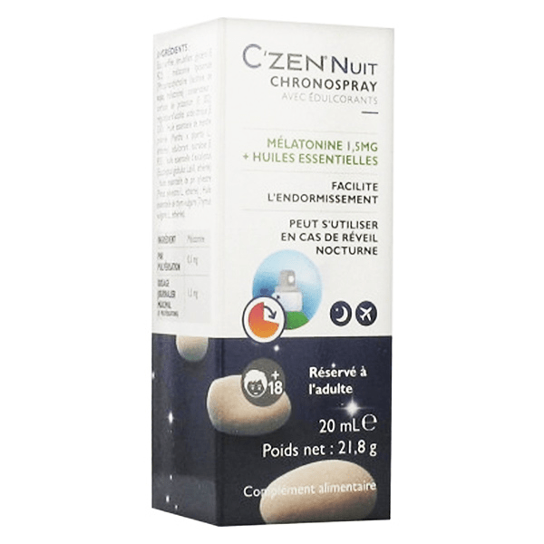 C'zen Nuit Mélatonine 1,5mg et Huiles Essentielles Spray Buccal 20ml