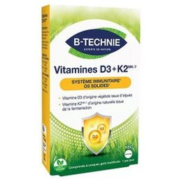 B-Technie Vitamines D3 + K2 60 Comprimés À Croquer