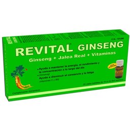Ginseng revitalisant + gelée royale + vitamine C 20 ampoules buvables